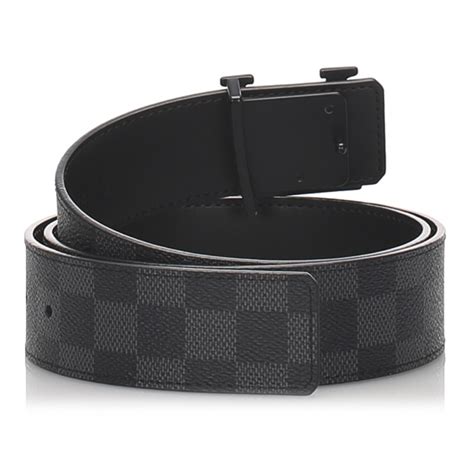 louis vuitton belt initiales damier graphite black grey|louis vuitton white checkered belt.